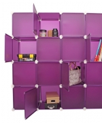 16格16門 MIT百變創意收納櫃 純色-優雅紫
